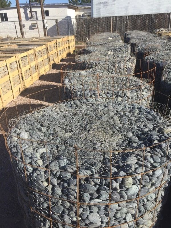 Bulk baskets of Mexican beach pebble