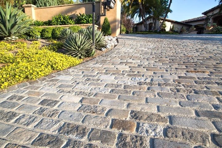 Historical granite cobblestones salt and pepper